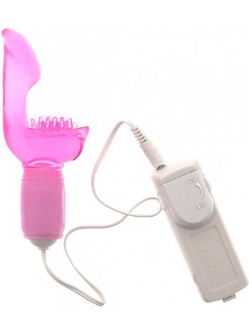 Вибратор для клитора и точки G E-Sensual: Jelly Kristal, розовый