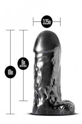 Фаллоимитатор Гигант JET DESTROYER CARBON METALLIC черный, 25х8см