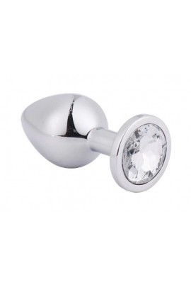 Metal Anal Cork Silver Metal Diamond, 8.5x3,5cm