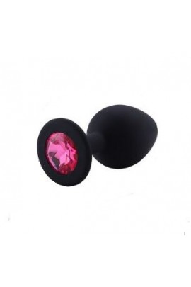 Silicone Anal Tube Black Silicone Dark Pink, 7,5x2.8cm