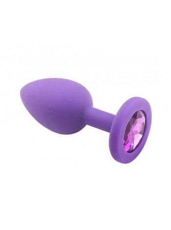 Силіконова анальна пробка Purple Silicone Light Violet, 7,5х2,8см
