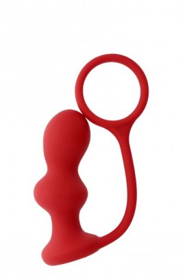 Анальная пробка с кольцом для мужчин MENZSTUFF ASS JACKER, RED