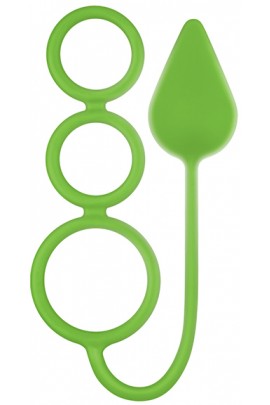 Анальна пробка з ерекційними кільцями RENEGADE 3 RING CIRCUS MEDIUM, GREEN