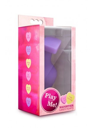 Сиреневая анальная пробка PLAY WITH ME CANDY HEART FUCK ME PURPLE, 10х4,3см
