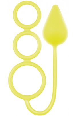 Анальная пробка с эрекционными кольцами RENEGADE 3 RING CIRCUS MEDIUM, YELLOW