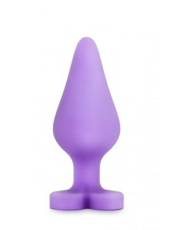 Сиреневая анальная пробка PLAY WITH ME CANDY HEART FUCK ME PURPLE, 10х4,3см
