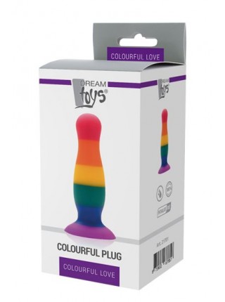 Rainbow Anal Coupling Colourful Love Plug, 14x4cm