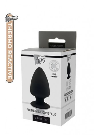 Thermoactive Anal Cork Premium Silicone Plug S Black, 9x5,5cm
