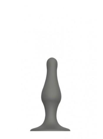 Anal plug with suction cup GREY PLUG WITH SUCTION CUP, 10X3SM