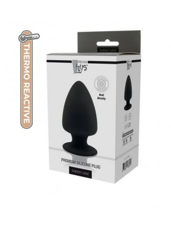 Термоактивная анальная пробка PREMIUM SILICONE PLUG L BLACK, 13х7,5см