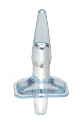 Пробка с вибрацией MENZSTUFF PURRFECT PLUG, CLEAR BLUE