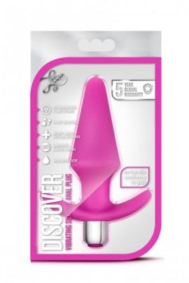 Анальная пробка с вибрацией LUXE DISCOVER FUSCHIA, диаметр 3,5см