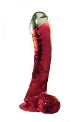 Gel dildo on the suction cup Lazy Buttcock 6.5 Red Dong, 16,5x3.5 cm