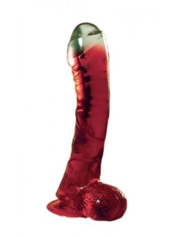Gel dildo on the suction cup Lazy Buttcock 6.5 Red Dong, 16,5x3.5 cm