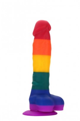 Радужный фаллоимитатор на присоске COLOURFUL LOVE DILDO, 20х3,8см