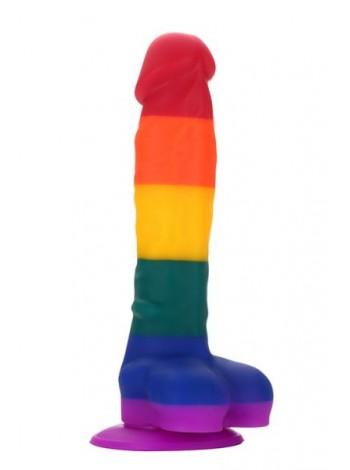 Rainbow dildo on the suction cup Colourful Love Dildo, 21x4,3sm