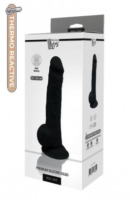 Термоактивный фаллоимитатор REAL LOVE 9.5 черный, 24х4,5см