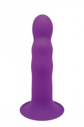 Фаллоимитатор SOLID LOVE RIBBED PURPLE чувствительный к температуре, 18х4см