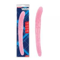 Двухсторонний розовый фаллоимитатор Chisa Novelties Hi-Rubber 45 см