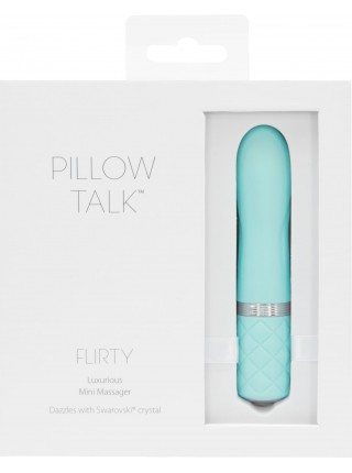 Вибратор PILLOW TALK - Flirty Teal с кристаллом