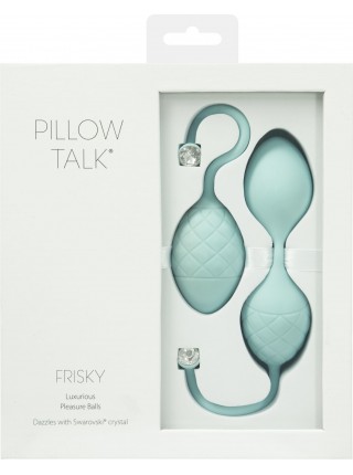 Вагінальні кульки PILLOW TALK - Frisky Teal з кристалом