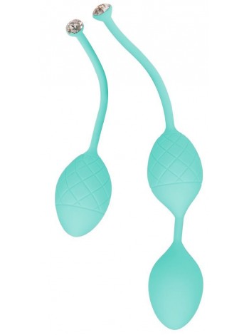 Vaginal balls Pillow Talk - Frisky Teal with crystal