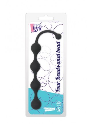 Анальний ланцюжок SEE YOU FOUR BEADS ANAL BLACK, 23х2,5см