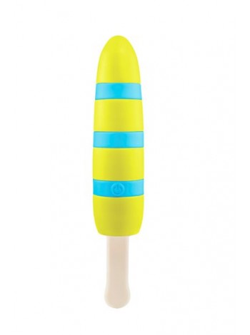 Ice Cream Vibrator Ice Cream Popsicle Rechargeable Vibe, Yellow & Blue