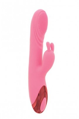 Вагинально-клиторальный стимулятор с подогревом VIBES OF LOVE HEATING BRUSH BUNNY