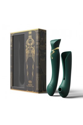 Вибратор с пульсацией и подогревом 3 в 1 Zalo Queen, Jewel Green