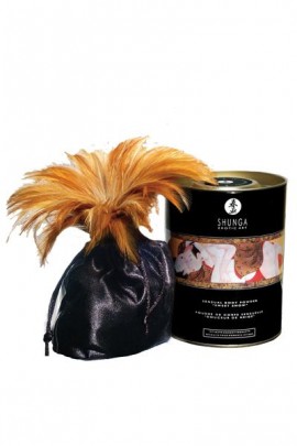 Съедобная пудра для тела с перышком Shunga Champagne&Strawberry, 228г