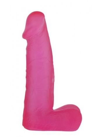 Полупрозрачный розовый фаллоимитатор XSkin 6 PVC dong - Transparent, 15х3,5см