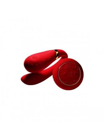 Vibrostimulator for couples with a control function from a smartphone Zalo Fanfan Set, Bright Red