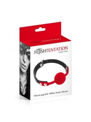 Красный кляп с силиконовым шариком Fetish Tentation Silicone Gag Ball Red