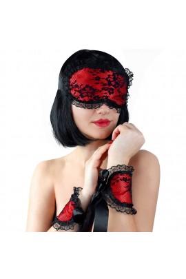 Кружевная маска на глаза с наручниками Mask and Handcuffs
