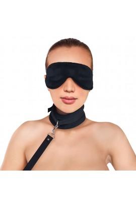 Набор ошейник с поводком и маска Art of Sex - Soft Touch Light, Черный