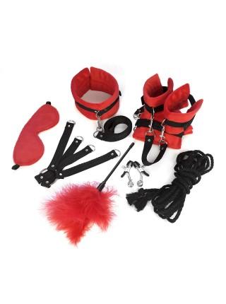 BDSM Art of Sex - Soft Touch BDSM Set, 9 items, Red