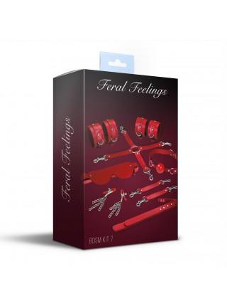 Faral Feral Feelings Bdsm Kit 7 Red, Handaires, Stazzi, Conctor, Mask, Paddl, Slap, Clamps