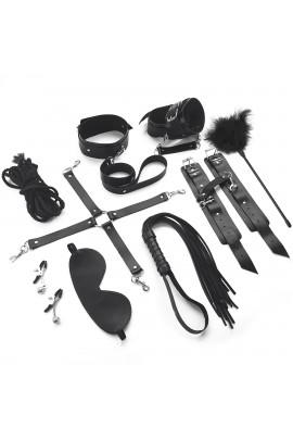 Набор Art of Sex - BDSM Set Leather, 10 предметов, натуральная кожа, Черный
