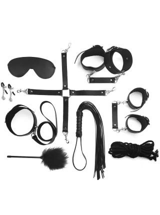 Art of Sex - BDSM Set Leather, 10 items, genuine leather, Black