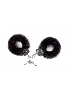 Черные наручники с плюшевой отделкой Love To Love ATTACH ME