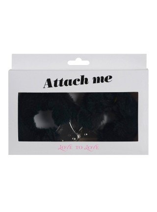 Black Handcuffs with Plush Finish Love To Love Attach Me