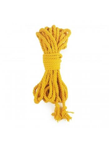 Бавовняна мотузка BDSM 8 метрів, 6 мм, жовтий колір