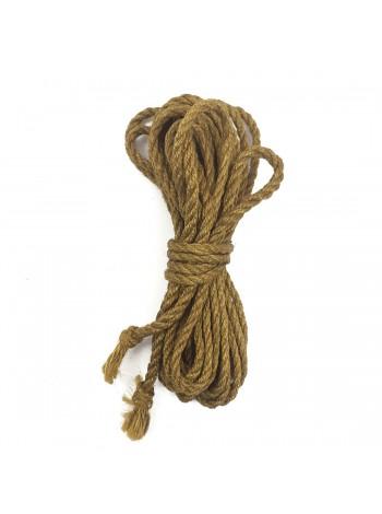 Джутова мотузка BDSM 8 метрів, 6 мм, колір золотий