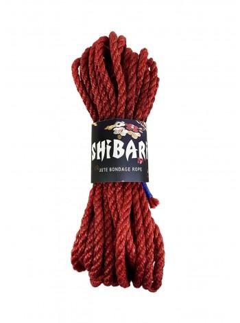 Джутовая красная веревка для Шибари Feral Feelings Shibari Rope, 8м
