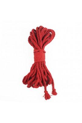 Хлопковая веревка BDSM 8 метров, 6 мм, цвет красный