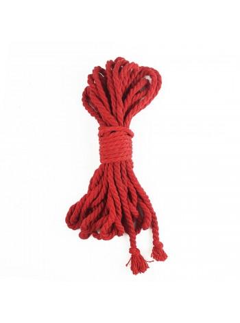 Хлопковая веревка BDSM 8 метров, 6 мм, цвет красный