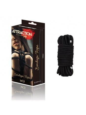 Rope for BDSM MAI Bondage Rope Black, length 10 m, diameter 6.5 mm, polyester