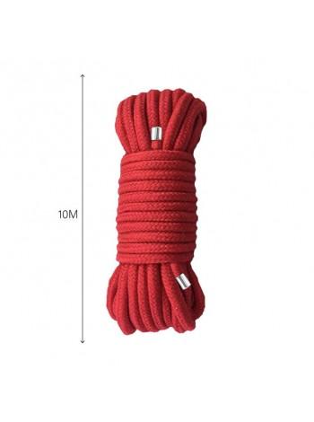 Веревка для BDSM MAI Bondage Rope Red, длина 10 м, диаметр 6,5 мм, полиэстер