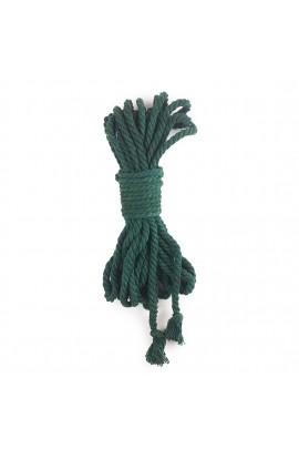 Хлопковая веревка BDSM 8 метров, 6 мм, цвет зеленый